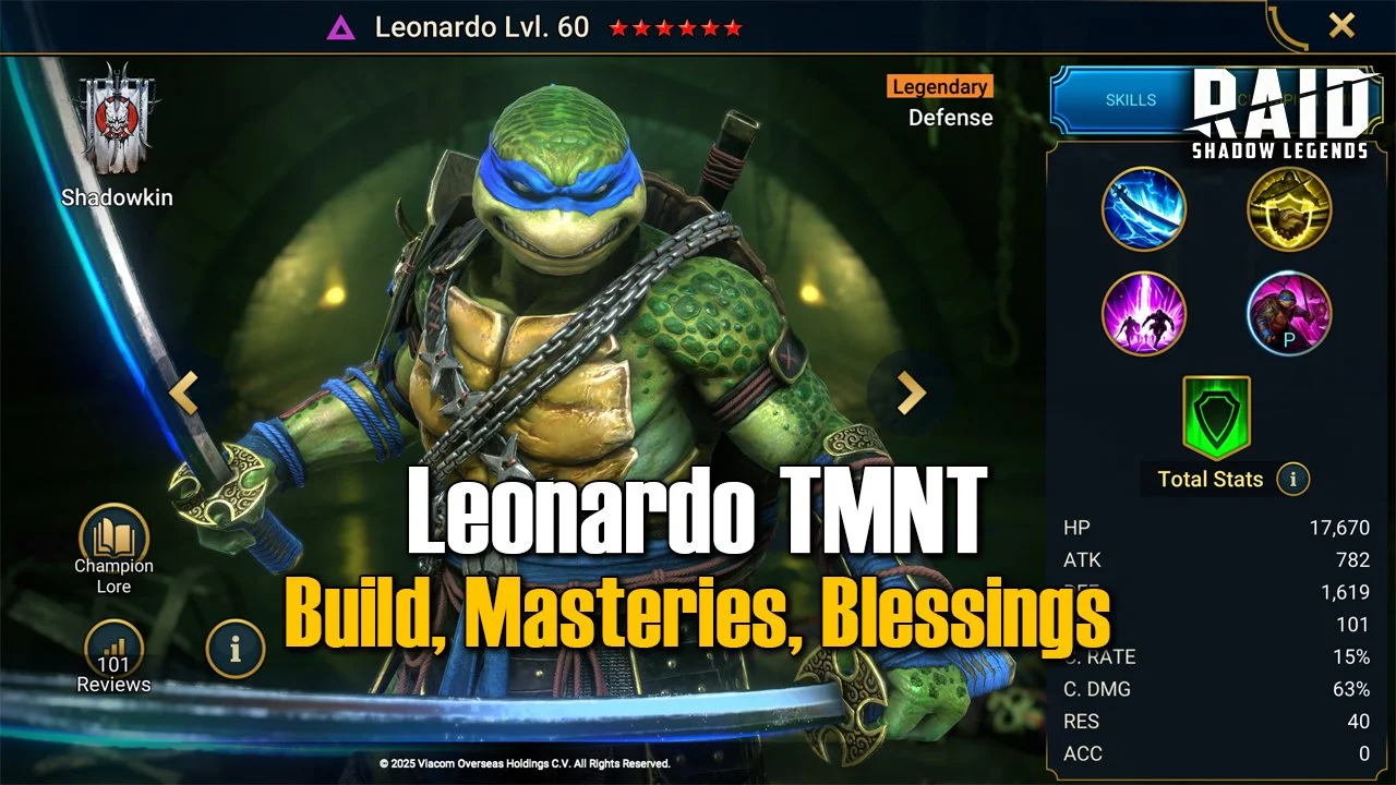 Leonardo Legendary Ninja Turtle Build Guide: Masteries, Items and